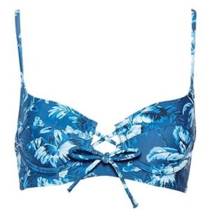 Jack Wills Blue Floral Underwire Bikini Top
